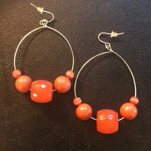Burnt orange 🔥 beaded earrings